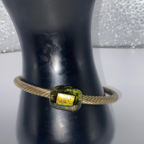 Brass Cuff Dichroic Bracelet - Picture 6 of 7